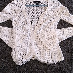 White crochet sweater